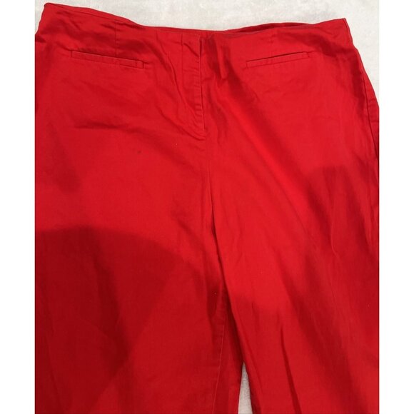 Requirements Red Cuffed Capri Pants Size 10 - Picture 2 of 9
